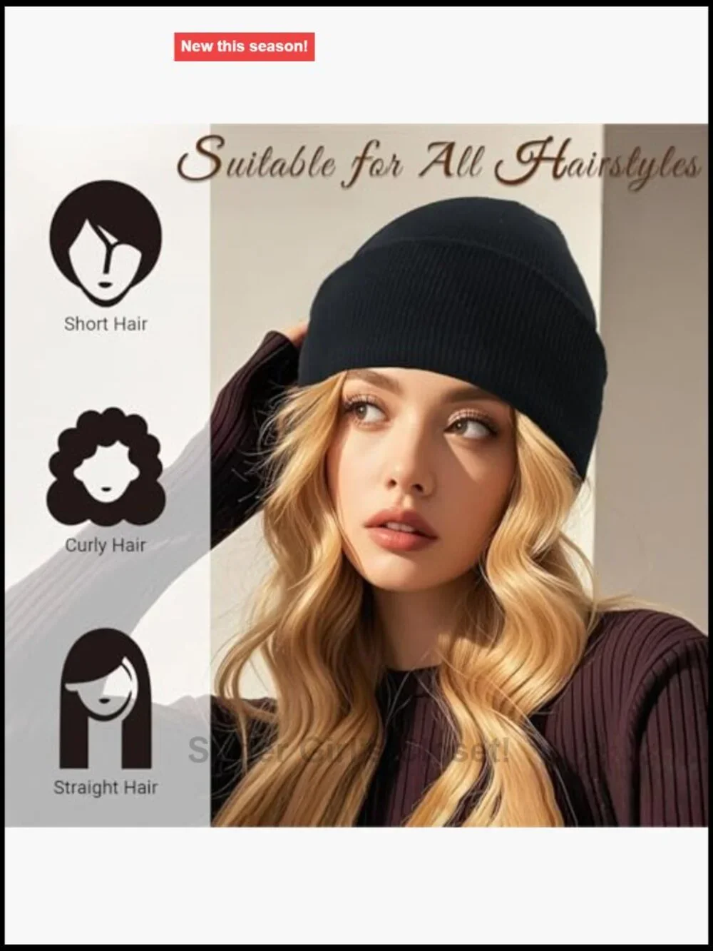 Satin Lined Beanie Winter Warm Hat Stretchable Acrylic